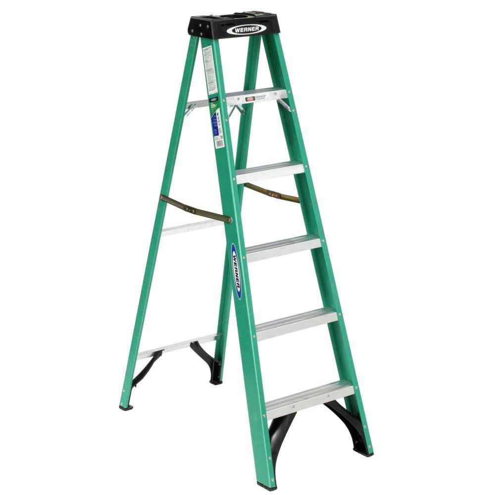 8 ft. Fiberglass Step Ladder with 250 lb. Load Capacity Type I Duty Rating - Super Arbor