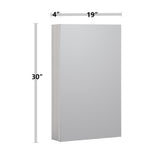 WELLFOR KAIF 19-in x 30-in Surface/Recessed Mount Aluminum Mirrored Soft Close Medicine Cabinet