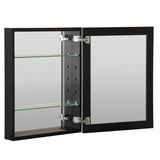 WELLFOR KAIF 16-in x 20-in Surface/Recessed Mount Black Mirrored Soft Close Medicine Cabinet