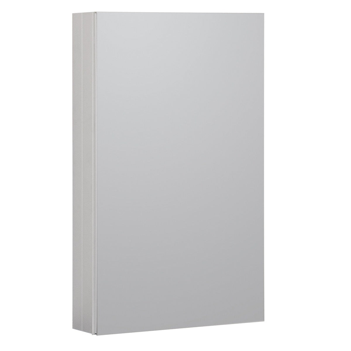 WELLFOR KAIF 19-in x 30-in Surface/Recessed Mount Aluminum Mirrored Soft Close Medicine Cabinet