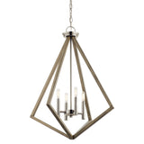 Kichler Deryn 4-Light Distressed Gray Farmhouse Cage Chandelier