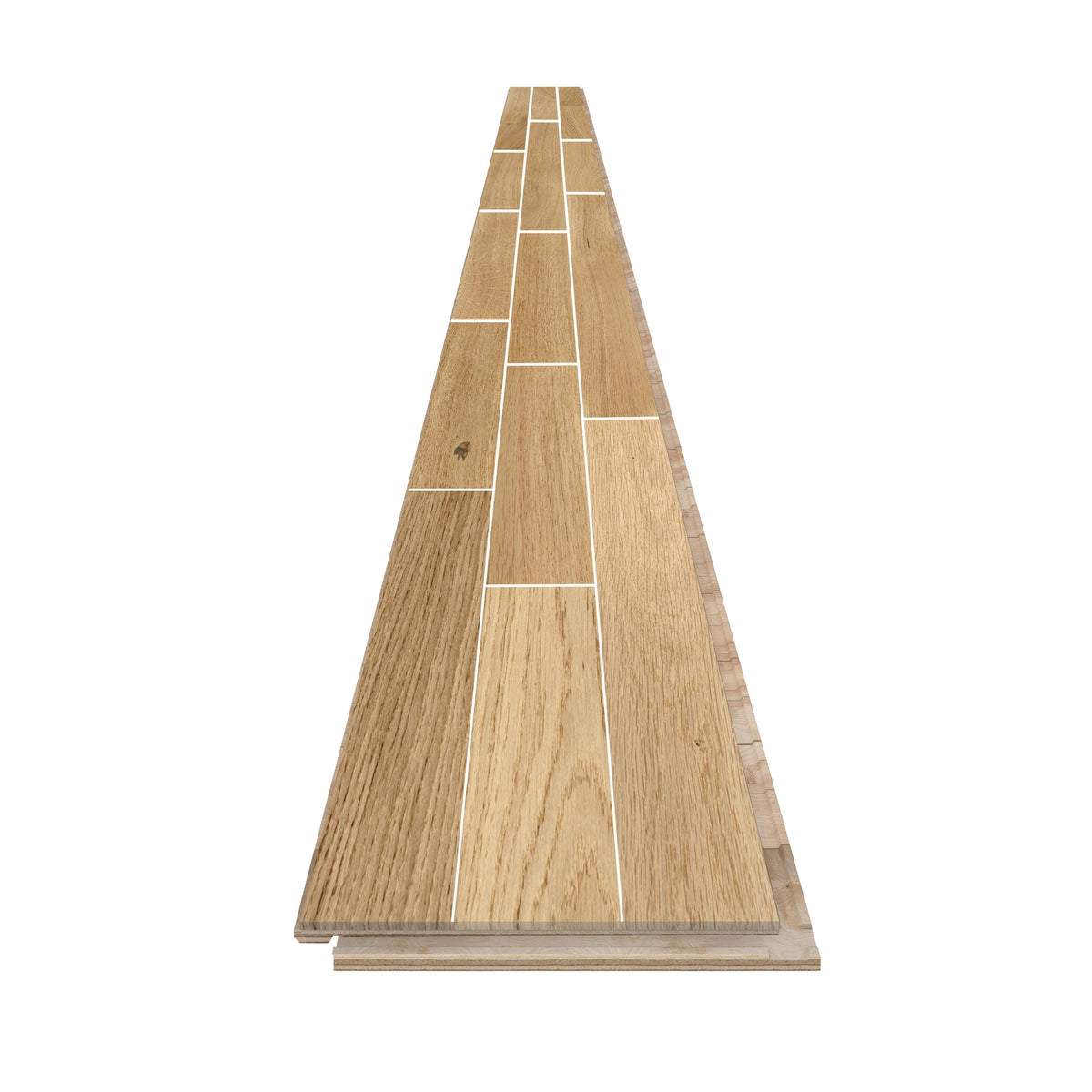 allen + roth European white oak Frosty is an Oak wood floor with brown, a wire brushed texture, and a low-gloss finish that highlights the wood’s natural variation hardwood flooring — view 10