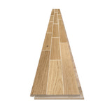 allen + roth European white oak Frosty is an Oak wood floor with brown, a wire brushed texture, and a low-gloss finish that highlights the wood’s natural variation hardwood flooring — view 10