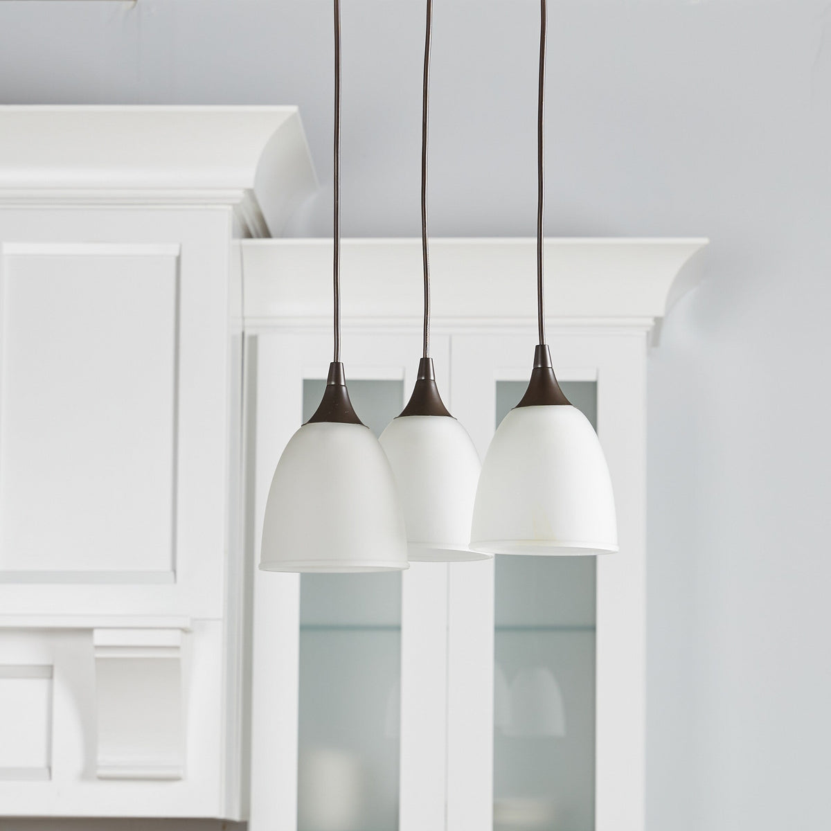 Portfolio French Bronze Transitional Cylinder 3-Light Pendant Canopy – Mix & Match Cluster Round