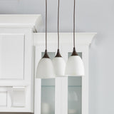 Portfolio French Bronze Transitional Cylinder 3-Light Pendant Canopy – Mix & Match Cluster Round