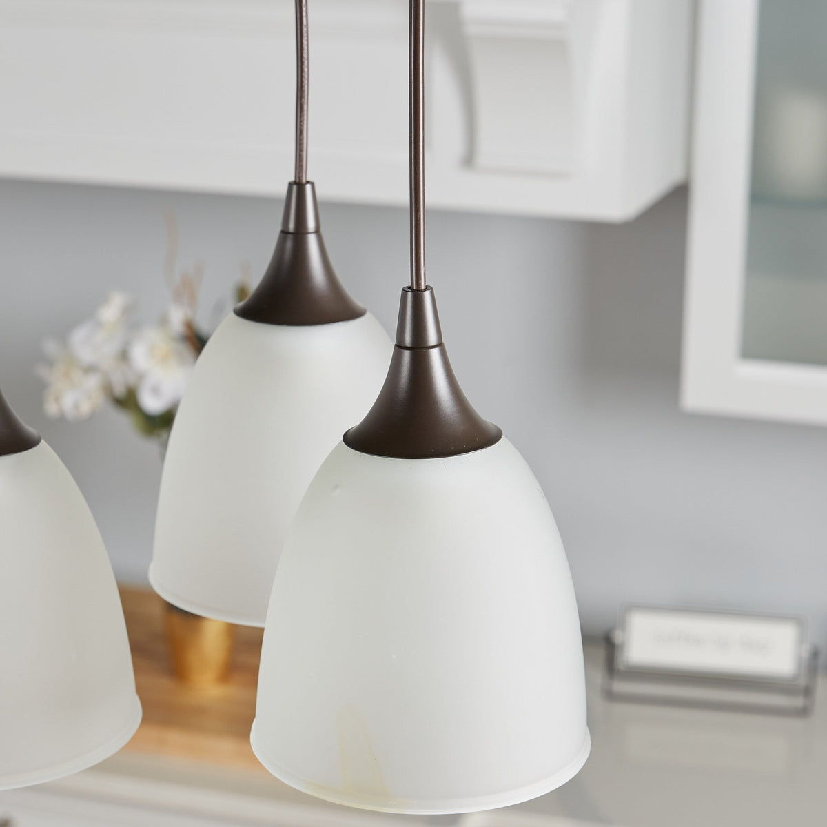 Portfolio French Bronze Transitional Cylinder 3-Light Pendant Canopy – Mix & Match Cluster Round