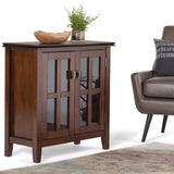 Simpli Home Artisan Russet Brown Transitional Wood Media Cabinet