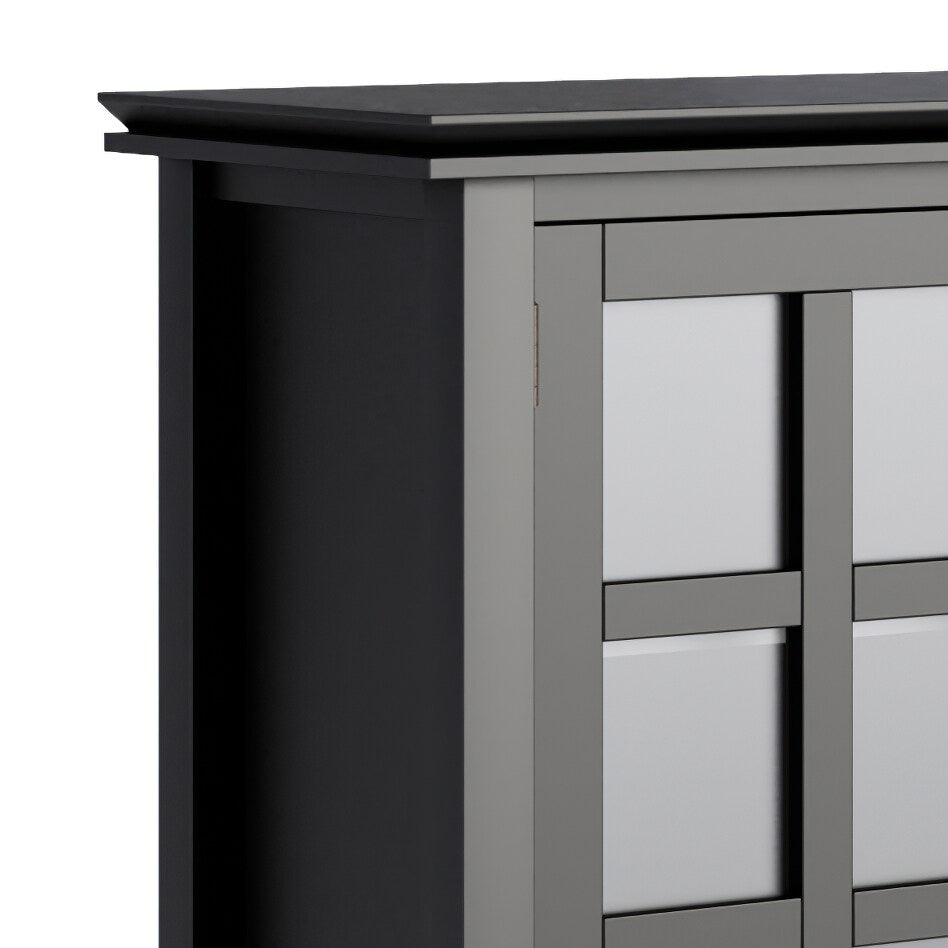 Simpli Home Artisan Black Transitional Wood Media Cabinet
