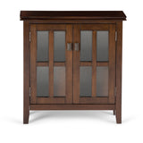 Simpli Home Artisan Russet Brown Transitional Wood Media Cabinet