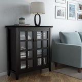 Simpli Home Artisan Black Transitional Wood Media Cabinet