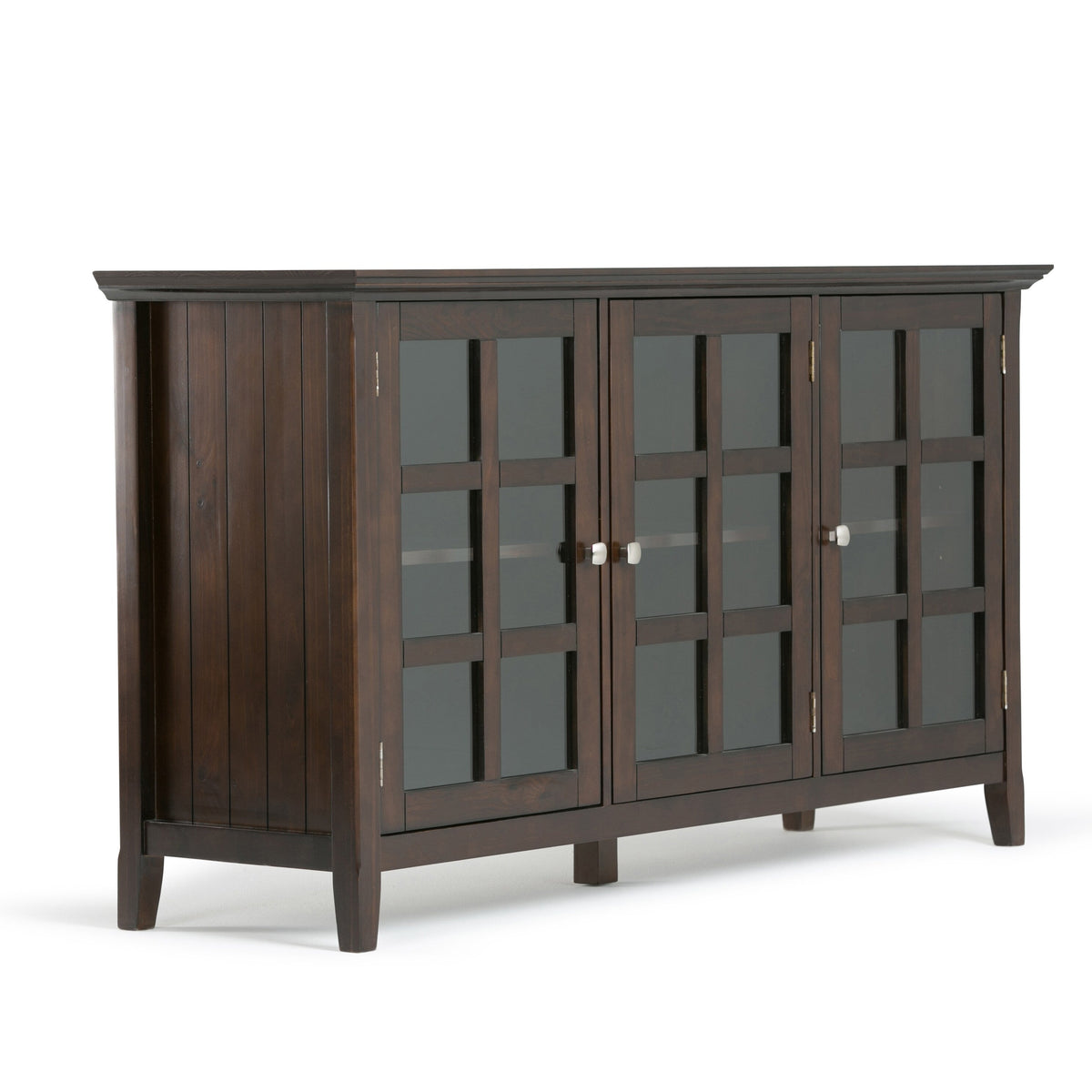 Simpli Home Acadian Brunette Brown Transitional Wood Media Cabinet