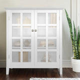 Simpli Home Acadian White Transitional Wood Media Cabinet