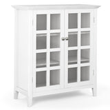 Simpli Home Acadian White Transitional Wood Media Cabinet
