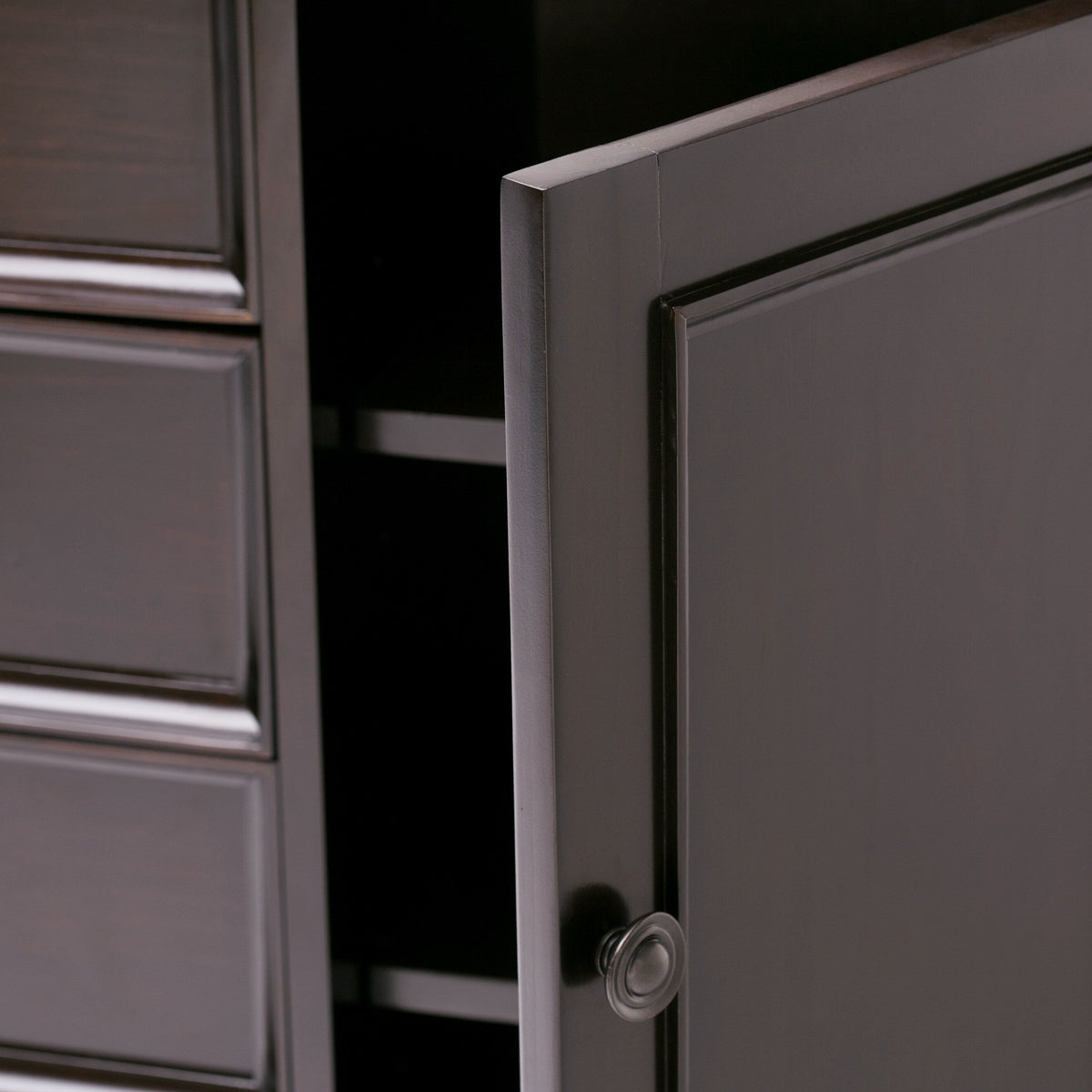 Simpli Home Amherst Hickory Brown Transitional Wood Media Cabinet