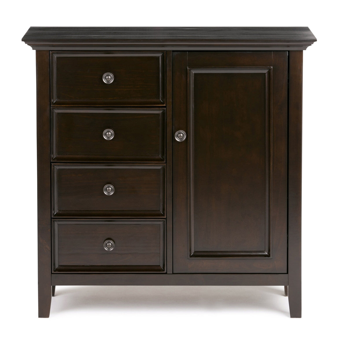 Simpli Home Amherst Hickory Brown Transitional Wood Media Cabinet