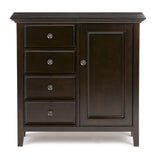 Simpli Home Amherst Hickory Brown Transitional Wood Media Cabinet