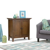 Simpli Home Redmond Rustic Natural Aged Brown Transitional Wood Media Cabinet