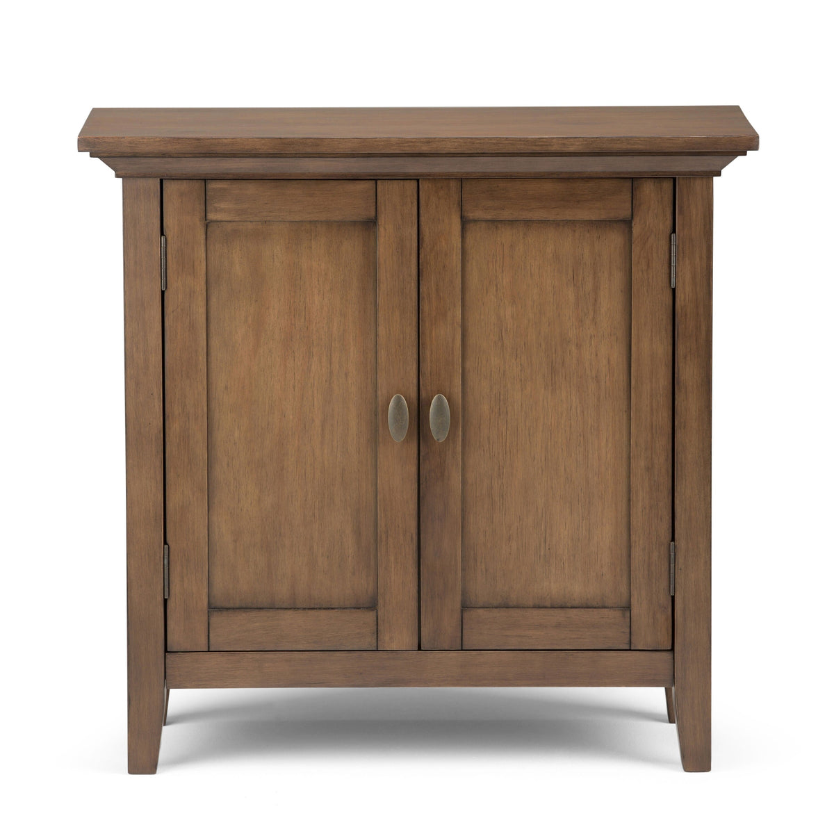 Simpli Home Redmond Rustic Natural Aged Brown Transitional Wood Media Cabinet