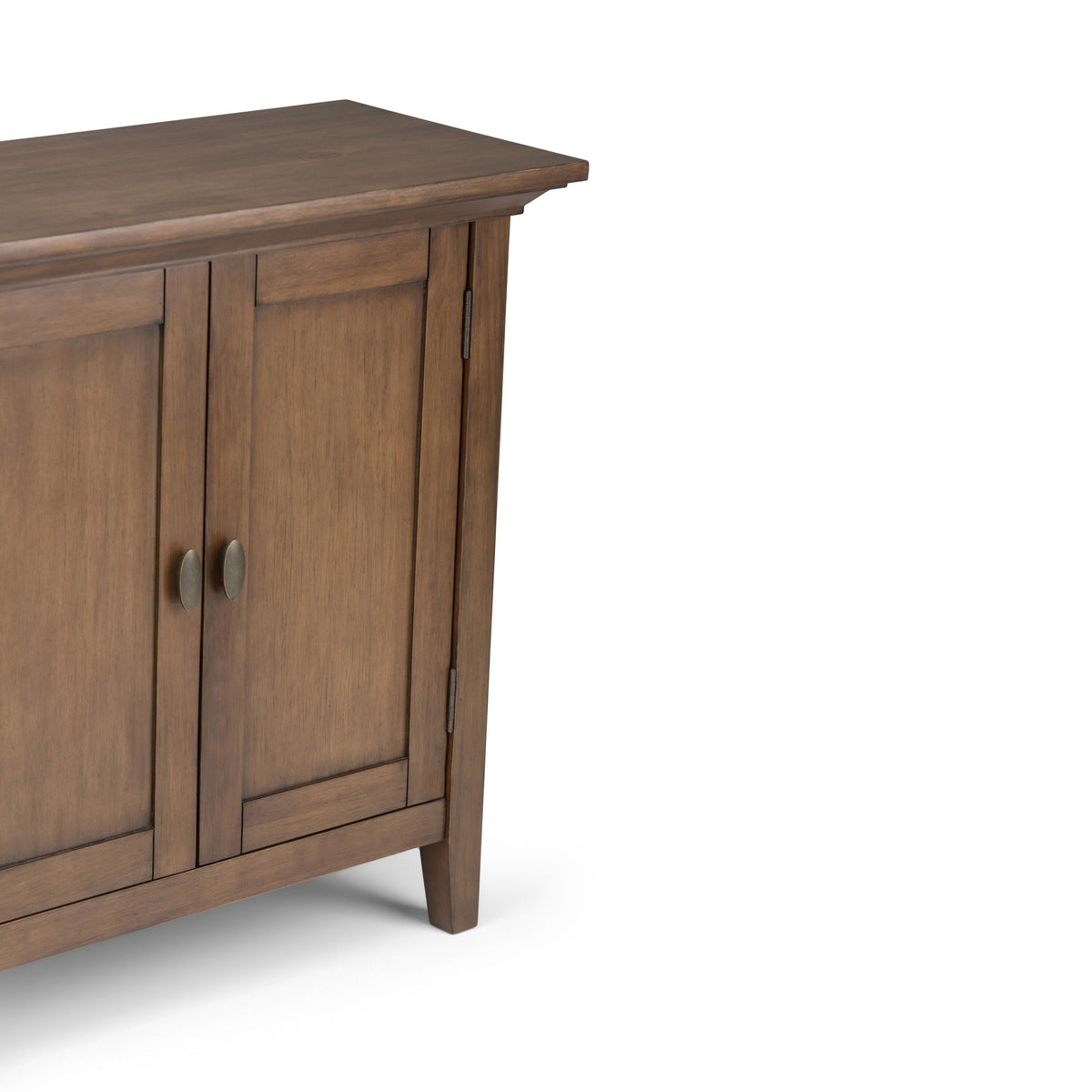 Simpli Home Redmond Rustic Natural Aged Brown Transitional Wood Media Cabinet