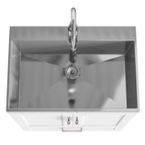 Simpli Home Reed Freestanding Laundry Sink with Cabinet, Drain, and Faucet