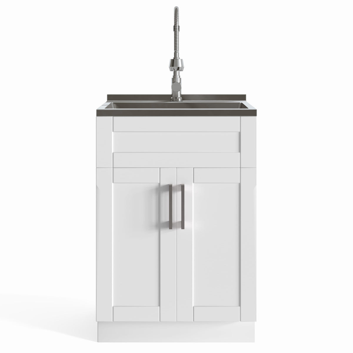 Simpli Home Hennessy 23.6-in Freestanding Laundry Sink with Cabinet