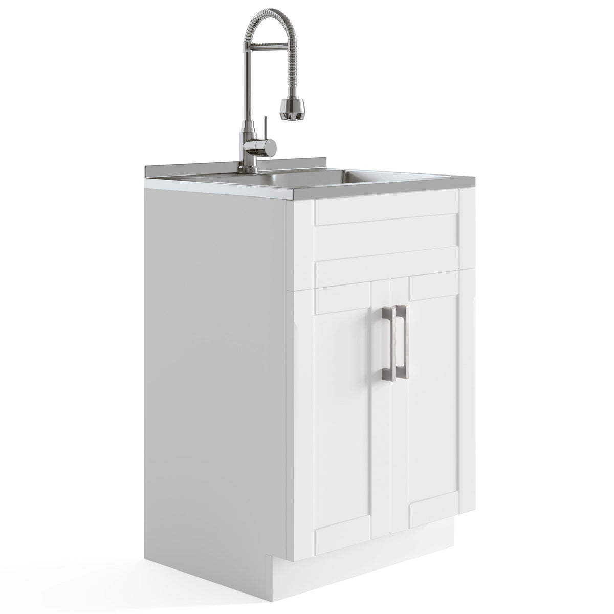 Simpli Home Hennessy 23.6-in Freestanding Laundry Sink with Cabinet