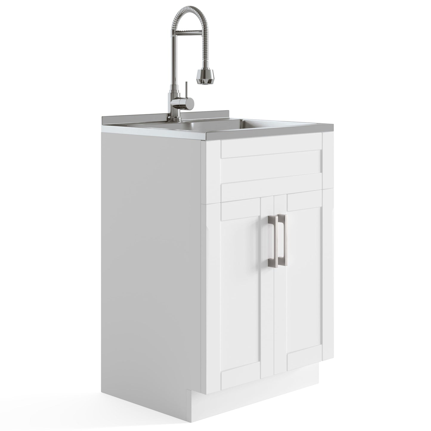 Simpli Home Hennessy 23.6-in Freestanding Laundry Sink with Cabinet