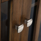 Simpli Home Bedford Rustic Natural Aged Brown Transitional Wood Media Cabinet