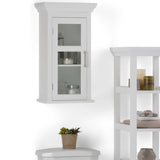 Simpli Home Avington 15-in x 26.9-in x 10-in White Soft Close Bathroom Wall Cabinet