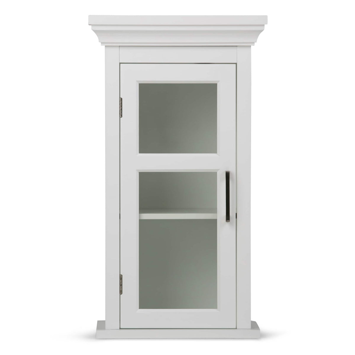 Simpli Home Avington 15-in x 26.9-in x 10-in White Soft Close Bathroom Wall Cabinet
