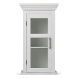 Simpli Home Avington 15-in x 26.9-in x 10-in White Soft Close Bathroom Wall Cabinet