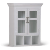 Simpli Home Avington 23.6-in x 30-in x 10-in White Soft Close Bathroom Wall Cabinet