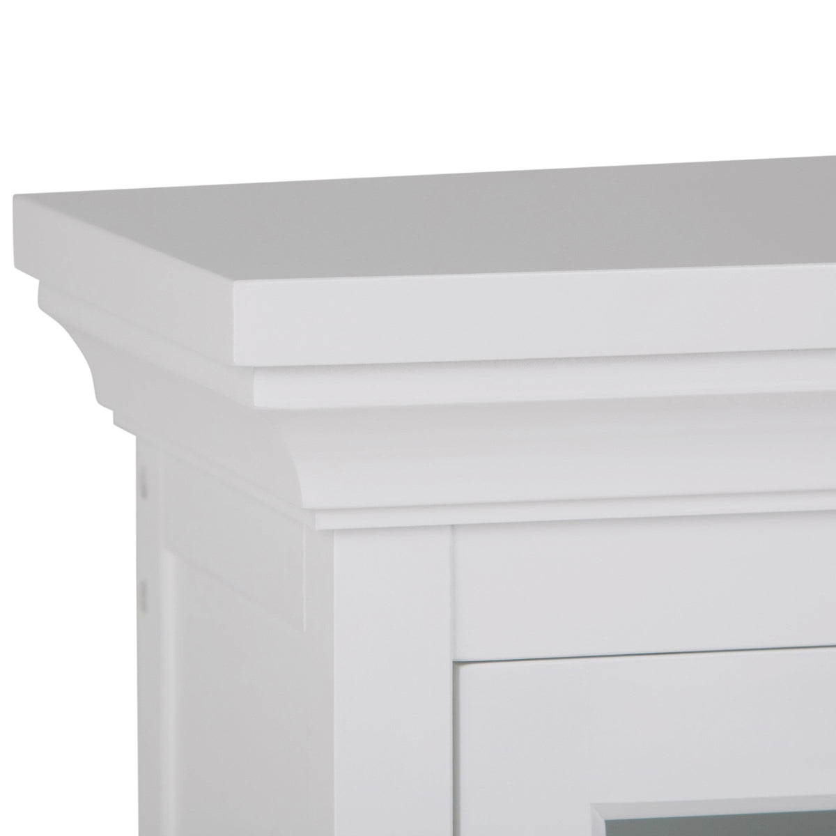 Simpli Home Avington 23.6-in x 30-in x 10-in White Soft Close Bathroom Wall Cabinet