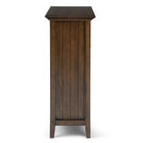 Simpli Home Bedford Rustic Natural Aged Brown Transitional Wood Media Cabinet