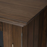 Simpli Home Bedford Rustic Natural Aged Brown Transitional Wood Media Cabinet