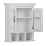 Simpli Home Avington 23.6-in x 30-in x 10-in White Soft Close Bathroom Wall Cabinet