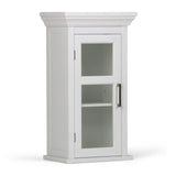Simpli Home Avington 15-in x 26.9-in x 10-in White Soft Close Bathroom Wall Cabinet