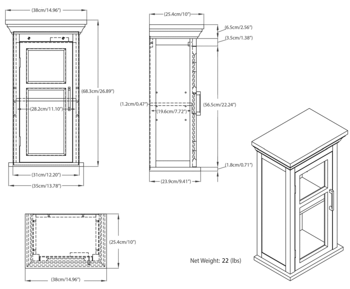 Simpli Home Avington 15-in x 26.9-in x 10-in White Soft Close Bathroom Wall Cabinet