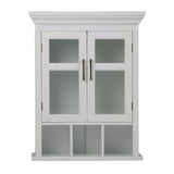 Simpli Home Avington 23.6-in x 30-in x 10-in White Soft Close Bathroom Wall Cabinet