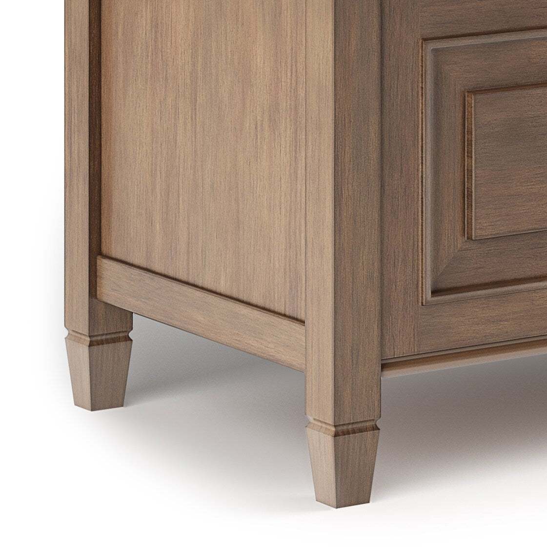 Simpli Home Connaught Midcentury Rustic Natural Aged Brown Storage Bench with Storage 42-in x 18-in x 11.61-in
