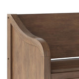 Simpli Home Connaught Midcentury Rustic Natural Aged Brown Storage Bench with Storage 42-in x 18-in x 11.61-in