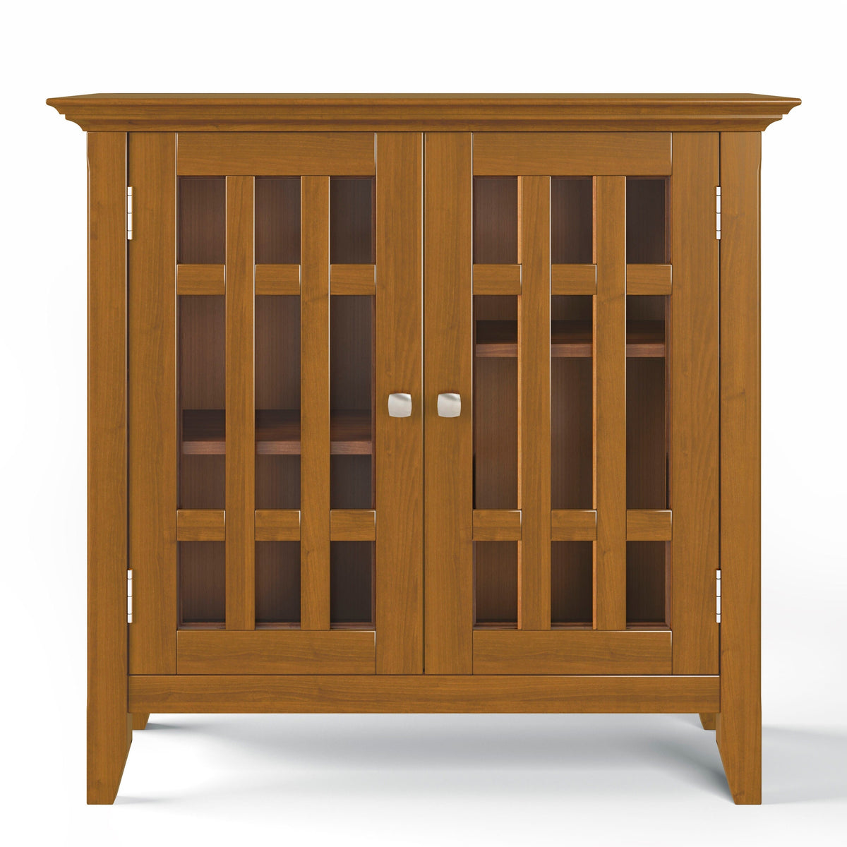 Simpli Home Bedford Light Golden Brown Transitional Wood Media Cabinet