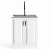 Simpli Home Darwin 27.3-in x 18.9-in White Freestanding Laundry Sink Cabinet
