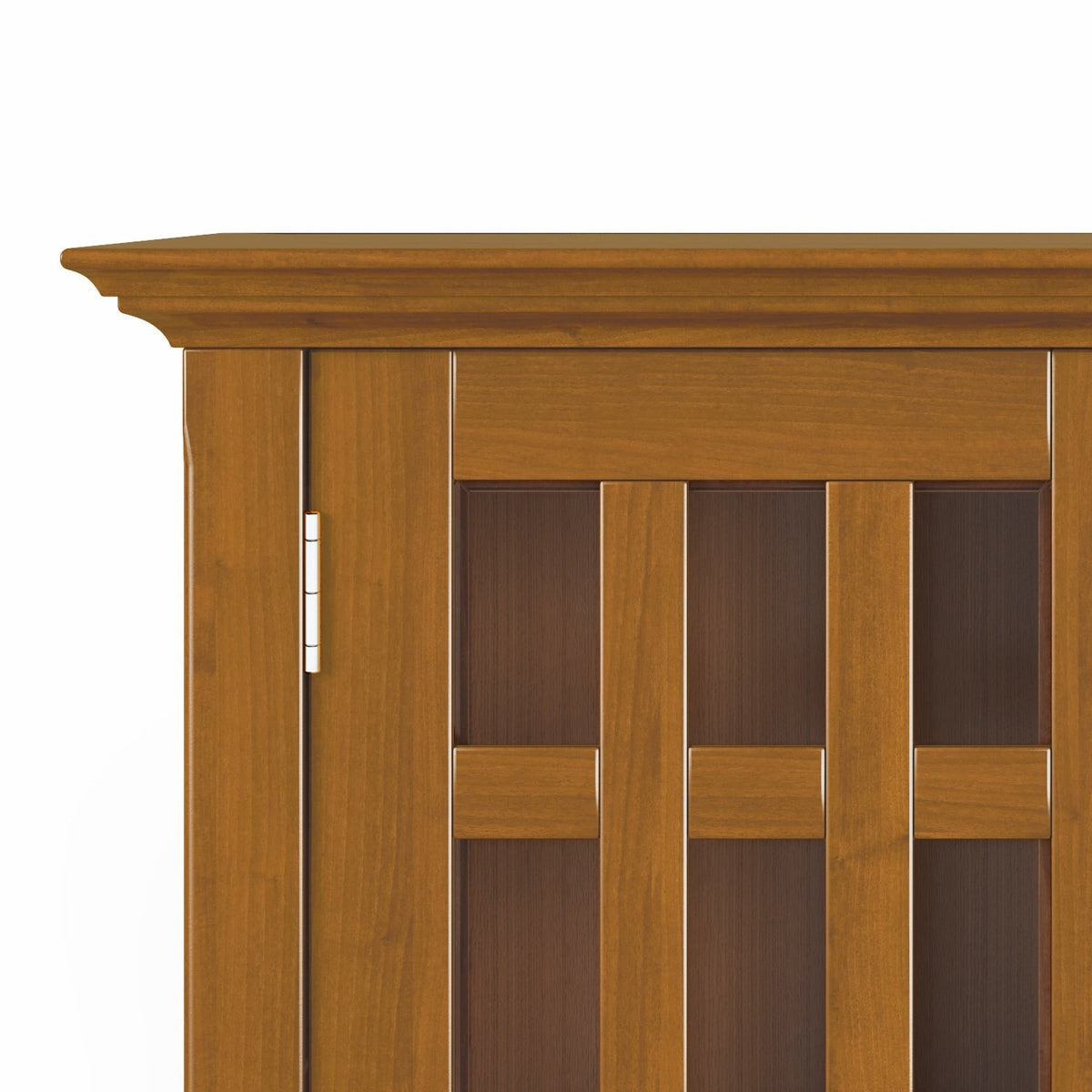 Simpli Home Bedford Light Golden Brown Transitional Wood Media Cabinet