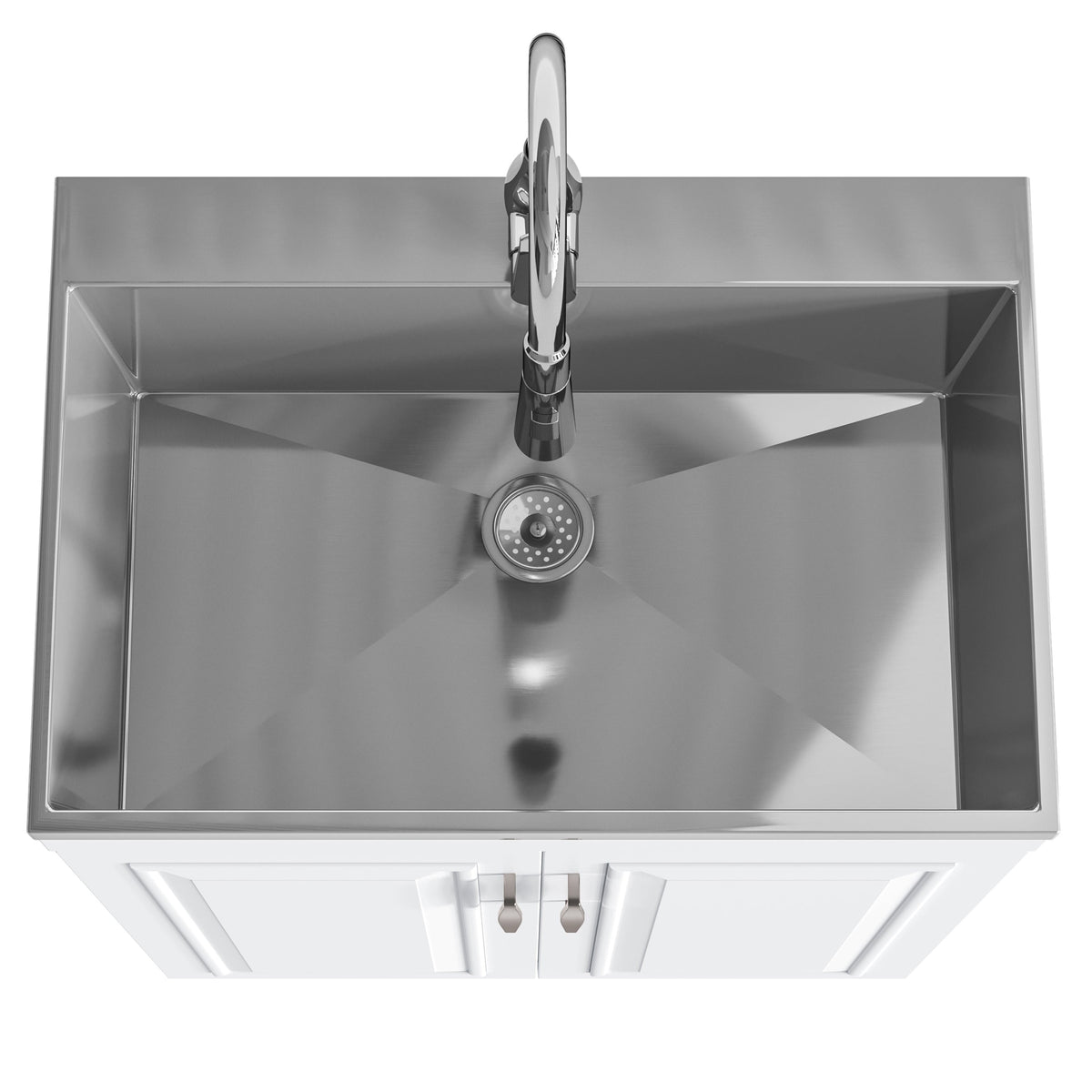 Simpli Home Darwin 27.3-in x 18.9-in White Freestanding Laundry Sink Cabinet