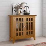 Simpli Home Bedford Light Golden Brown Transitional Wood Media Cabinet