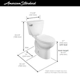 American Standard Cadet 3 White Elongated Chair Height 2-Piece Toilet, 12-in Rough-In (ADA Compliant)