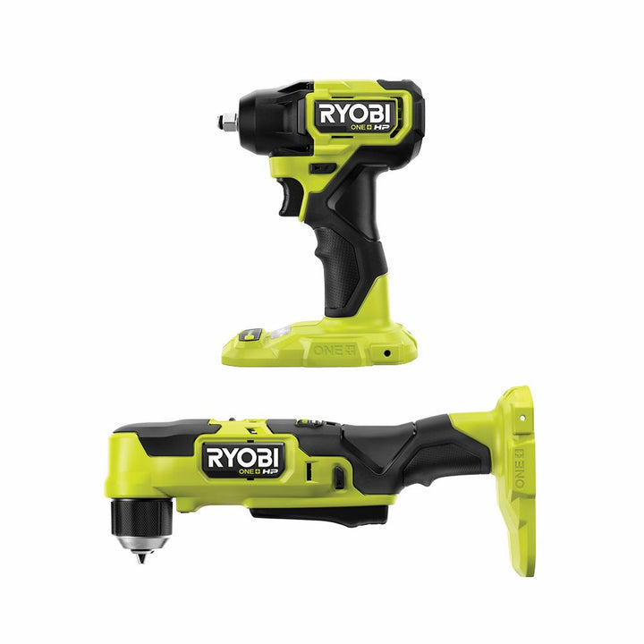ONE+ HP 18V Brushless Cordless Compact 3/8 in. Right Angle Drill and 3/8 in. Impact Wrench (Tools Only) - Super Arbor