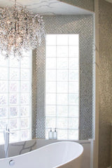 Apollo Tile (Sample) Majeste Gold 4-in x 4-in Honed Glass Diamond Mosaic Floor and Wall Tile