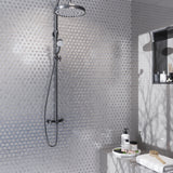 Apollo Tile (Sample) Majeste Silver 4-in x 4-in Glossy Glass Honeycomb Patterned Wall Tile